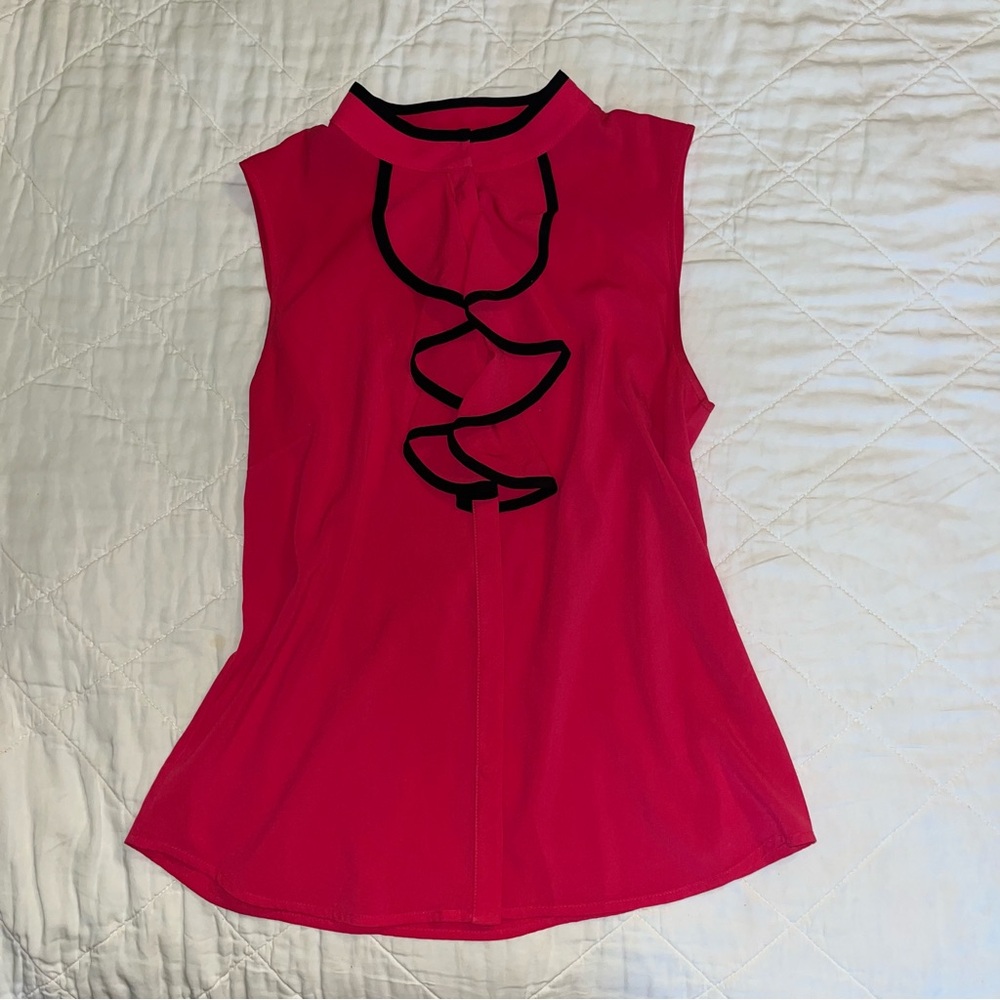 Hot pink ruffle blouse